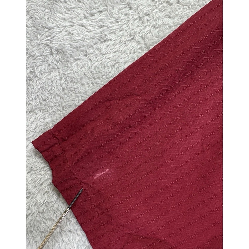 Tommy Bahama Blue Fin Lounge Marlin Silk Blend Camp Shirt Burgundy Red Large - Picture 8 of 14